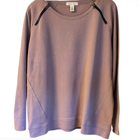 Kenneth Cole Reaction Lavender Lightweight Sweatshirt with Zipper Details XL - Picture 1 of 4